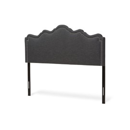 Baxton Studio Nadeen Modern and Contemporary Dark Grey Fabric King Size Headboard