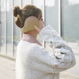 Winter Ear Muffs Warm Earmuffs Classic Fleece Foldable Earmuffs Wraparound Solid Soft Plush Ear Muffs Unisex Outdoor Snowboarding Ear Warmers Winter Ear Cover Ear Protector for Men Women Xmas Gift