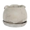 Creative Co-Op Cement Rabbit Planter with Saucer (Set of 2