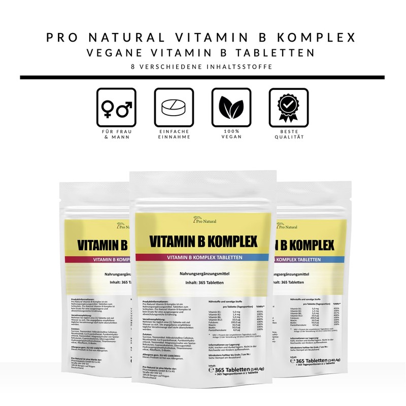 Vitamin B Complex - High Dose - 365 Tablets (Annual