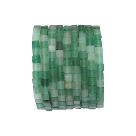BEADIA - abalorio cuadradas de aventurina verde natural, 4 x 4 mm, 85 abalorio sueltas de piedras semipreciosas para diseño de fabricación de joyas