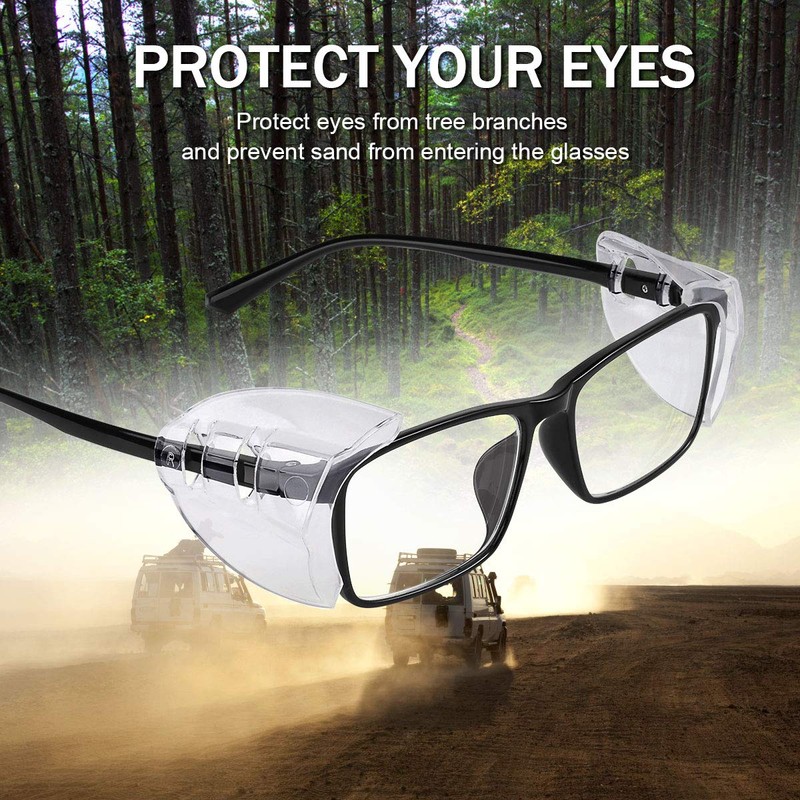 MELASA 12 Pairs Eye Glasses Side Shields, Flexible Slip on