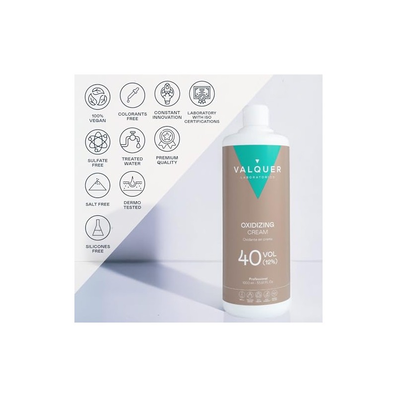 VALQUER Stabilized Hydrogen Peroxide Cream 40 Vol. | 1 L