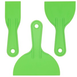 Plastic Putty Knife Set, 3-Pack (2", 4", 6") – Flexible Plastic Scraper Tool with Reinforced Handle, One-Piece Design for Spackling, Drywall, Wallpaper, Paint Removal, and Home Repair Projects