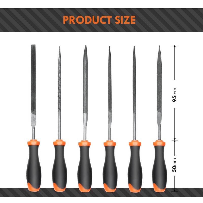 CCLIFE File Set 6-Piece Professional Workshop File Set Small Metal