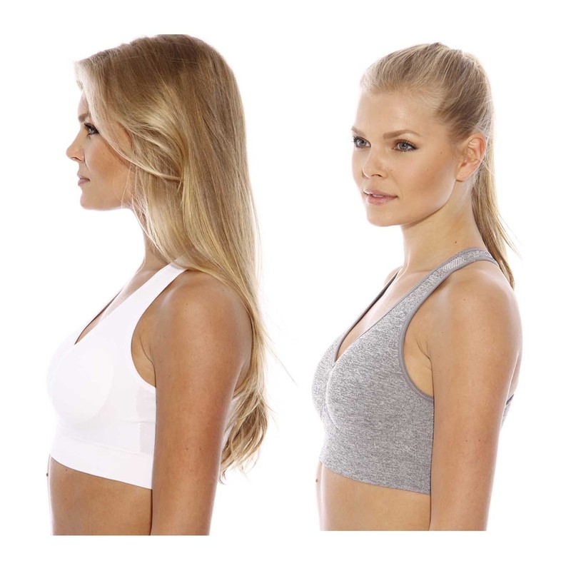 SB20027-4-M Just Intimates Racerback Sports Bra (Pack of 2) Heather