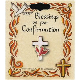 The Healing Corner Confirmation Pin Cross Holy Spirit Gift Boys Girls Cross Brooch with Confirmation Cross