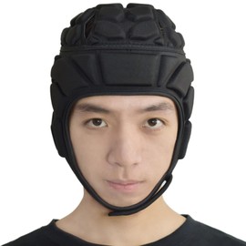 Aoutecen Goalkeeper Helmet Protective Lightweight Soft Rugby Cap Headguard Professional with Ventilation Holes for Football (XL)