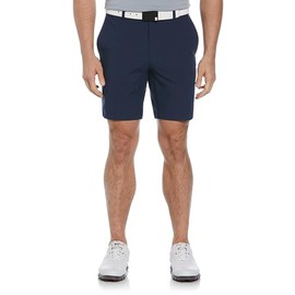 PGA TOUR Men's 8” Heather Performance Stretch Golf Shorts with Active Waistband, Moisture-Wicking, Sun Protection, Dark Peacoat HTR
