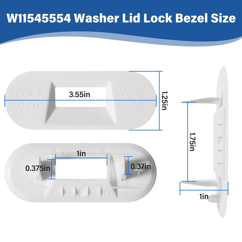 W11545554 W11559688 Washer Lid Lock Bezel Replacement Compatible with Whirlpool