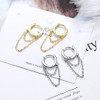 Gold Chain Earrings for Women Silver Double Layers Chain Earrings