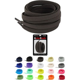 KutsuGoods (Easy to Put on and Take Off) Elastic Shoelaces, Elastic Flat Laces, Easy Shoe Laces, 39.4, 55.1, 55.3 inches (100, 120, 140, 160 cm), High Cut, Children's, White, Black Sneakers, dark