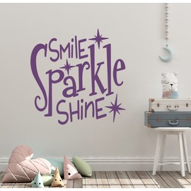 24"x24" Smile Sparkle Shine Star Collage Words Motivational Wall Decal Sticker Art Mural Home Decor