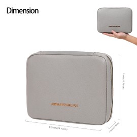 Angelina's Palace Large Jewelry Organizer Case Bridesmaid Gifts Vegan Leather Waterproof Travel Jewelry Storage Bag for Necklace Earring Bracelet Ring(pearl grey)