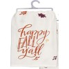 Primitives by Kathy Hand-Lettered Inspired Dish Towel, 28 x 28-Inch, Orange - Happy Fall Y'all