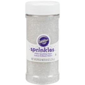 Wilton White Sparkling Sugar Food Glitter Sprinkle 8 Ounce Pack for Sweet Treats