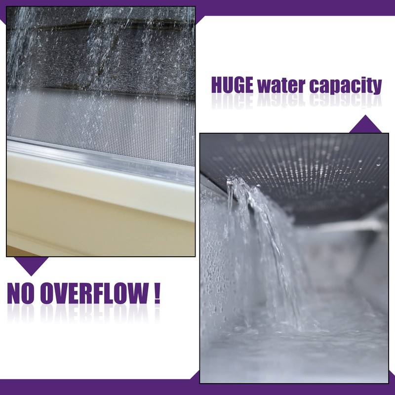 Mxclimate 5" Gutter Guard, 48FT Stainless Steel Micro-Mesh Gutter Cover