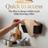 TAIANJI Wall-Mounted Coffee Filter Holder, Iron Cone Paper Rack, Black