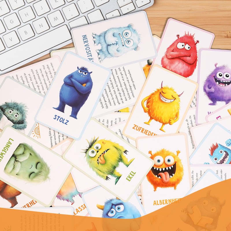 Children's Emotion Cards 32 Emotion Monster Set - Educationally Tested