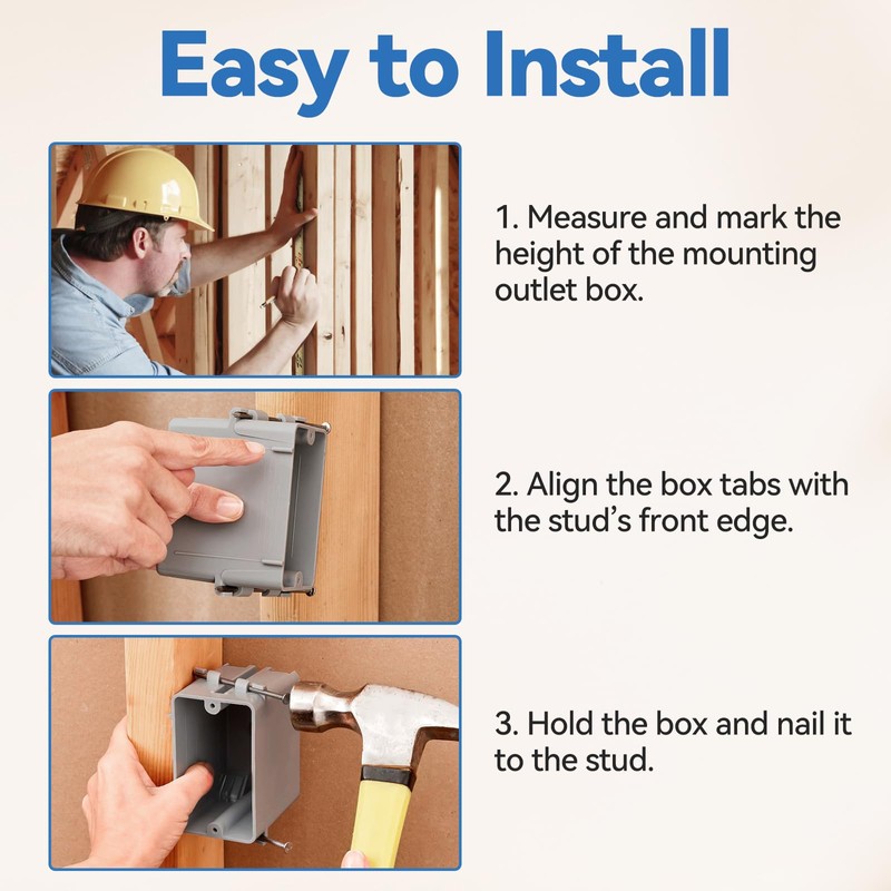 CycevSun Ceiling Fan Box, Non-Metallic Side Mount Box with Cover,