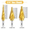 IRONANT Step Drill Bits, 5PCS Spiral Grooved HSS Titanium Step