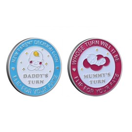 Funny New Parent Decision Coin – New Dad & Mum Gifts – Pregnancy Gifts for Expecting Moms – Stainless Steel Flip Coin for Baby Showers