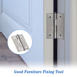 Fulaicai 20PCS Hardware Door Hinges, 1.5 Inch Stainless Steel Folding Butt Hinges Home Furniture Repair Cabinet Hinges for Wooden Cupboard Doors Windows Drawer Jewelry Box