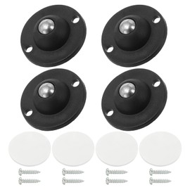 PATIKIL 35 mm Self Adhesive Paste Caster Wheels for Appliance, 4 Set Mini Swivel Wheels with Stainless Steel Ball Load Capacity 4.4LBS Per Wheel for Stand Mixer Air Fryer, Black