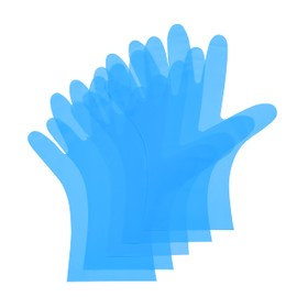 Showa Gloves No. 845 Disposable Gloves Compliant with the Food Sanitation Act, Polyolefin Tsukikiri Gloves, 100 Pieces, 1 Box M, Blue, Left & Right Use, Powder Free