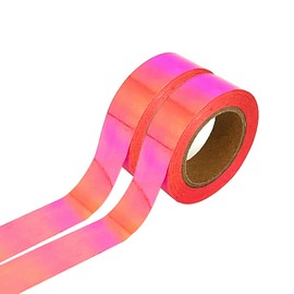 Aoktorkit 2 Rolls Holographic Washi Tape 15mm*10m Gradient Rainbow Masking Tape Decorative Tapes for DIY Crafts Wrapping, Pink