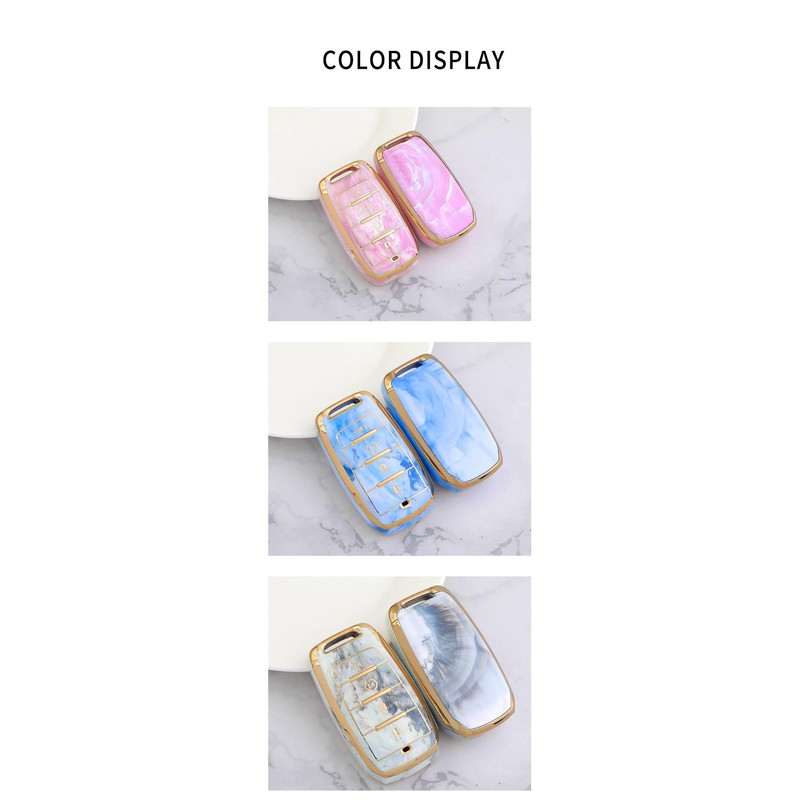 ontto Key Shell Car Key Case Marble Pattern Key Housing