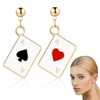 WUSJCOF Unique Funny 18K Gold Plated Hypoallergenic Poker Hearts and