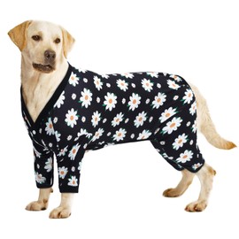 CuteBone Big Dog Clothes Pitbull Golden Retriever Post Surgery Suit Stretchy Calming Anxiety Pet Pajamas Shirts Shedding Suits Onesie for Medium/Large Sized Dogs Labrador Bully ZP19XL