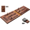 Travel Cribbage Board Game Leather & Solid Bambo-Wood Pocket Sized