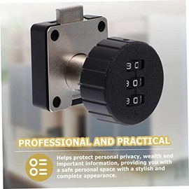 Cerradura De Combinación Para Cajones De Escritorio Bloqueo De Seguridad Sin Llave Fácil De Cambiar Código Para Gabinetes Casilleros Oficina Hogar 1.57X1.57X1.18In