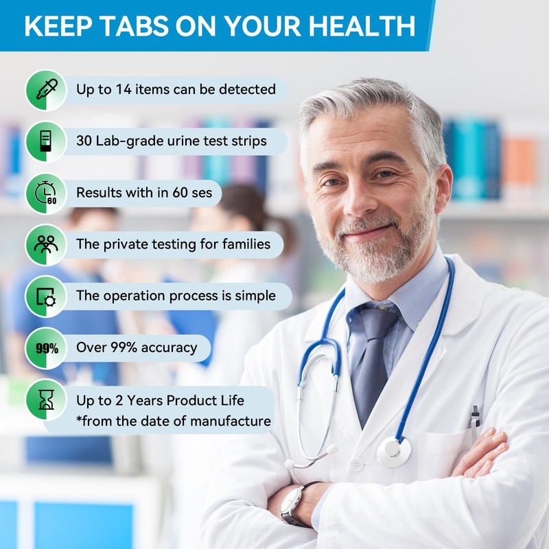 Urine Test Strips 14 Parameter Urinalysis Testing Kits for Urinary