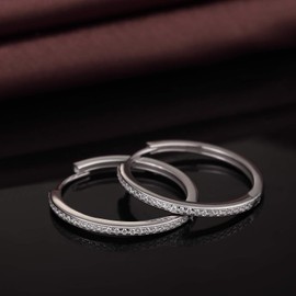 jiamiaoi White Gold Plated Large Hoop Earrings Silver 925 Women's Hoop Earrings Large Silver Large Hoop Earrings Circle Earrings Silver Earrings Hanging Hoop Earrings Round / Oval Size 15 mm - 40 mm,