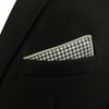 SHLAX&WING Checked Black White Handkerchieves Mens Pocket Square Silk Hanky