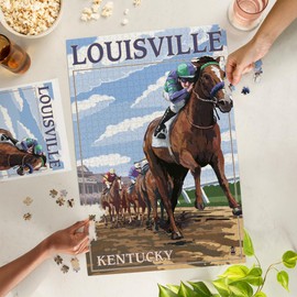 Lantern Press 1000 Piece Jigsaw Puzzle, Louisville, Kentucky, Horse Racing Track Scene