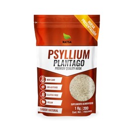 NATSA Psyllium Plantago Premium 1 kg – Cáscara de Psyllium Husk Natural – Suplemento de Fibra Alta Calidad para Digestión y Bienestar – Apto para Dietas Keto y Veganas