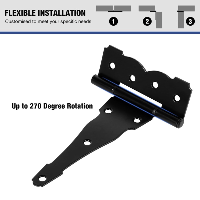 6 Pack Heavy Duty Gate Hinges 6 Inch Black Farm