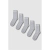 JAJU [JAJU] Men's Mid-Calf Cotton Socks 5-Pack_Melange Grey