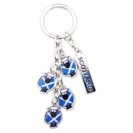 Scottish Coloured Cartoon Sheep keyring Bag Charm (Multi)