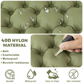 EULANT Hand-Press Inflatable Seat Cushion,Waterproof Air Cushion,Portable Sit Mat Pad for Camping Walking Hiking Travel Fishing Boating Flying Backpacking,or at Concerts Beach Lawn Floor Office