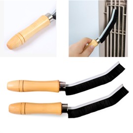 2-Pack Wooden Handle Crevice Cleaning Brush – Hard Bristle Grout & Gap Scrub Brush, Multipurpose Cleaning Tool for Household, Kitchen, Bathroom, Windows, and Vehicles