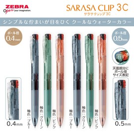 Zebra J3JS5-WC-WP Sarasa Clip 3C, 0.4mm, Limited, Watercolor, Water Pink