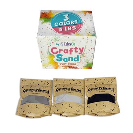 CuteyCo Crafty Sand Pack - 3 Colors: 3 lbs of Vibrant Craft Sand & Play Sand: Black, Gray, and White