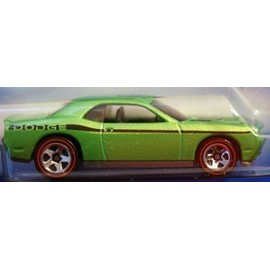 Hot Wheels 2009, '08 Dodge Challenger SRT8 Green #10/10 (Redline Rims variation), 1:64 Scale.