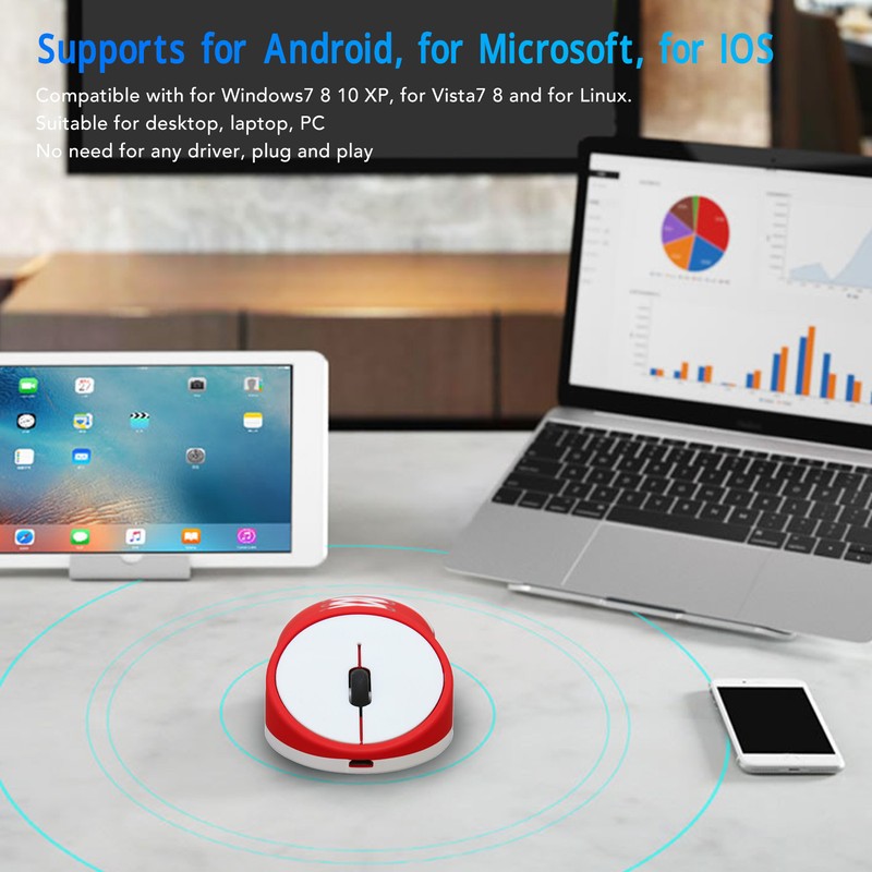 2.4G Shoe Wireless Mouse 1200DPI Slim Optical Portable Cute Ergonomic