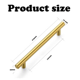 JNGTKL Gold Handles, 2 Pcs Stylish and Sophisticated Gold Handles, Serviceable Gold Kitchen Handles, Suitable for Opening, Decoration, Marking Function, Enhance Feel (Hole Centre 160mm)
